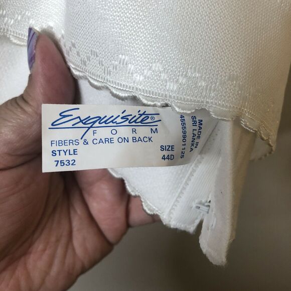 Exquisite Form #7532 Longline Bra White Size 44D - Picture 6 of 7